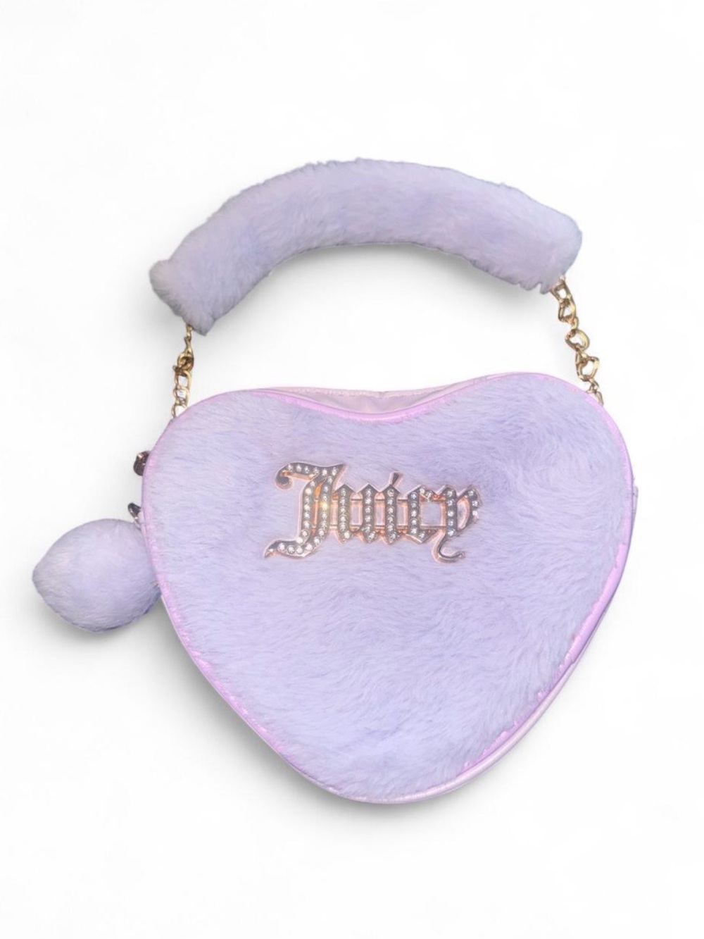Juicy Couture Pastel Lilac Heart Plush Kids Bag